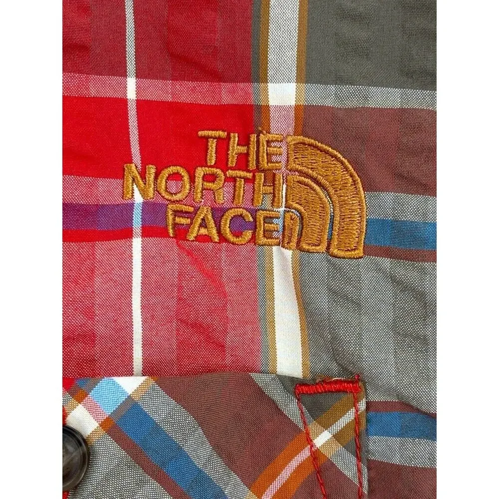 The North Face Shirt Mens Large Red Plaid Button Down Short Sleeve Outdoor Hike